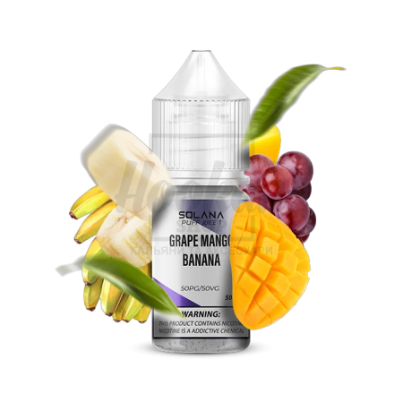 Жидкость SOLANA LIQUID Grape Mango Banana (Виноград Манго Банан) 30мл 5% Жидкость SOLANA LIQUID Grape Mango Banana (Виноград Манго Банан) 30мл 5%