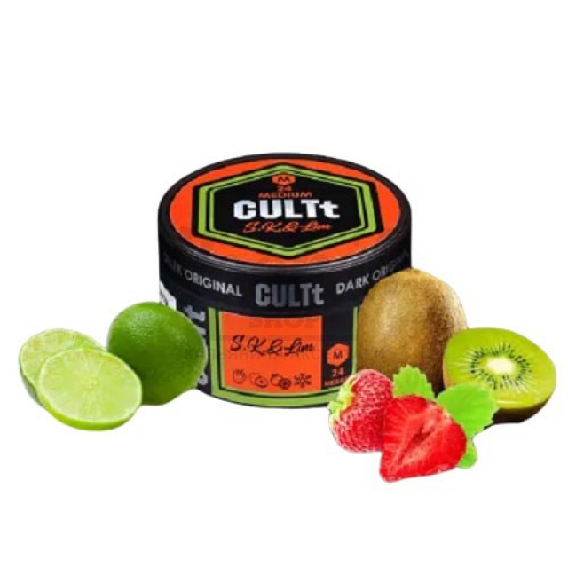 Тютюн CULT Medium M24 Strawberry Kiwi Lime (Полуниця Ківі Лайм) 100гр Тютюн CULT Medium M24 Strawberry Kiwi Lime (Полуниця Ківі Лайм) 100гр
