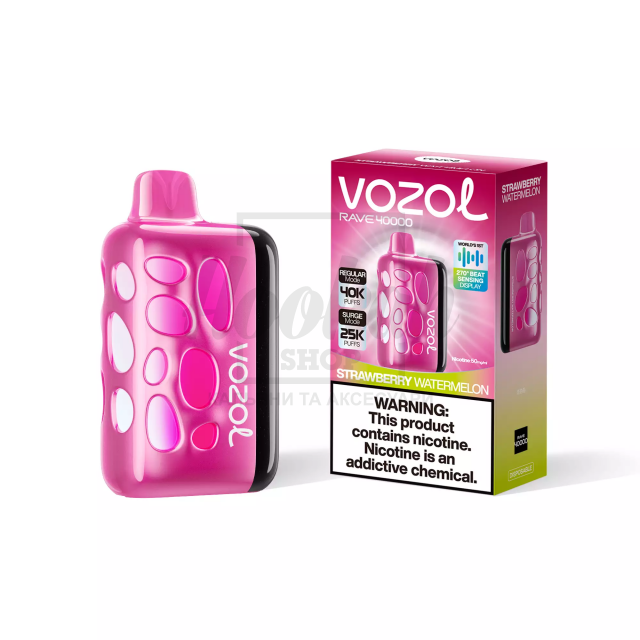Електронна сигарета Vozol Rave 40000 Strawberry Watermelon (Полуниця Кавун)