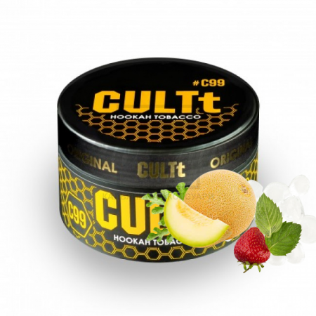 Тютюн CULT C99 Melon Strawberry Mint (Диня Полуниця М’ята) 100 г Тютюн CULT C99 Melon Strawberry Mint (Диня Полуниця М’ята) 100 г