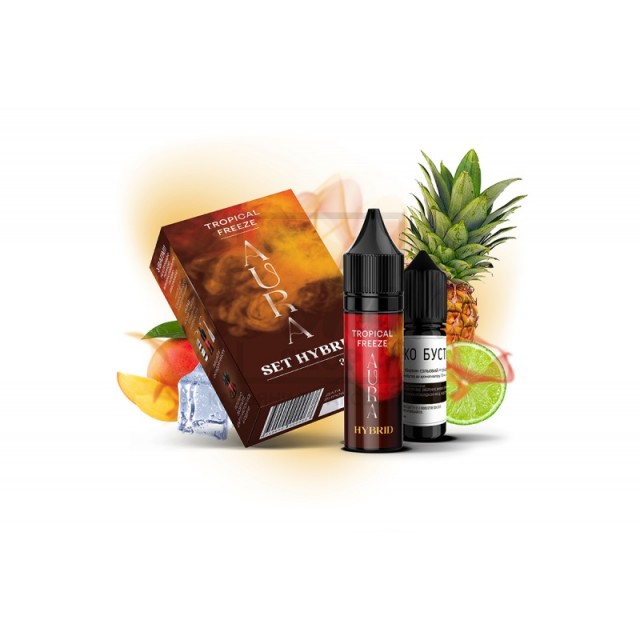 Набір Aura Set Hybrid Tropical Freeze (Ананас, Манго, Лайм, Айс) 10ml/50mg Набір Aura Set Hybrid Tropical Freeze (Ананас, Манго, Лайм, Айс) 10ml/50mg