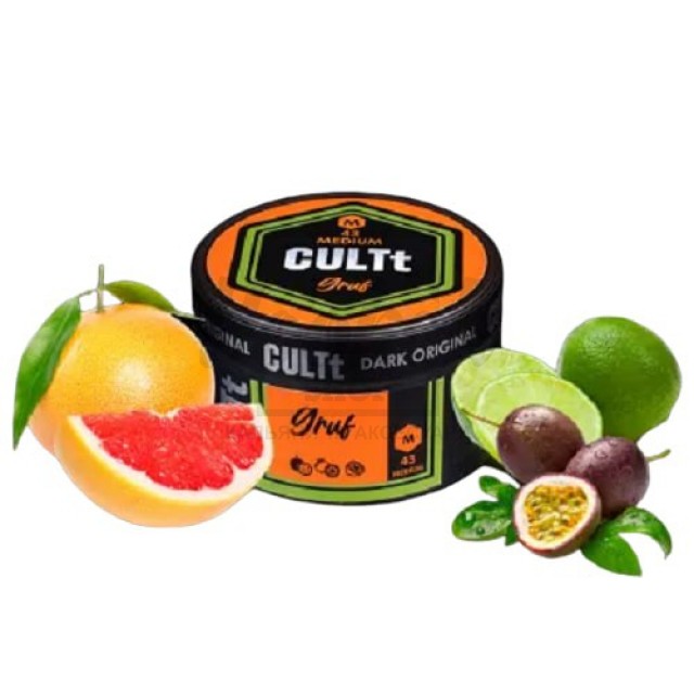 Тютюн CULT Medium M43 Gruf (Маракуйя Лайм Грейпфрут) 100гр Тютюн CULT Medium M43 Gruf (Маракуйя Лайм Грейпфрут) 100гр
