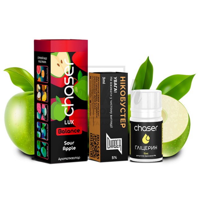 Рідина Набір Chaser Lux Sour Apple (Кисле Яблуко) 30мл 5%
