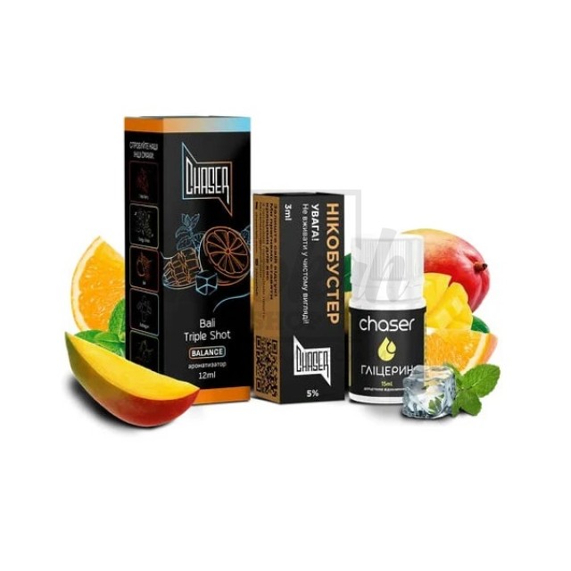 Рідина Набір Chaser Black Bali Triple Shot (Апельсин Манго Маракуя Льод) 30мл 5%