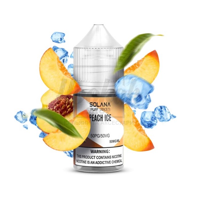 Рідина SOLANA LIQUID 5% 30мл Peach Ice (персик лід) Рідина SOLANA LIQUID 5% 30мл Peach Ice (персик лід)