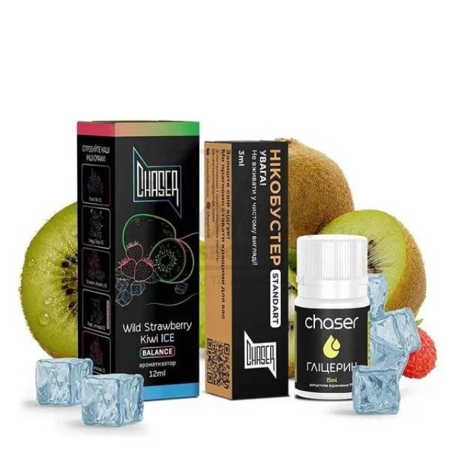 Рідина Набір Chaser Black Wild Strawberry Kiwi Ice (Суниця Ківі Лід) 30мл 5% Рідина Набір Chaser Black Wild Strawberry Kiwi Ice (Суниця Ківі Лід) 30мл 5%
