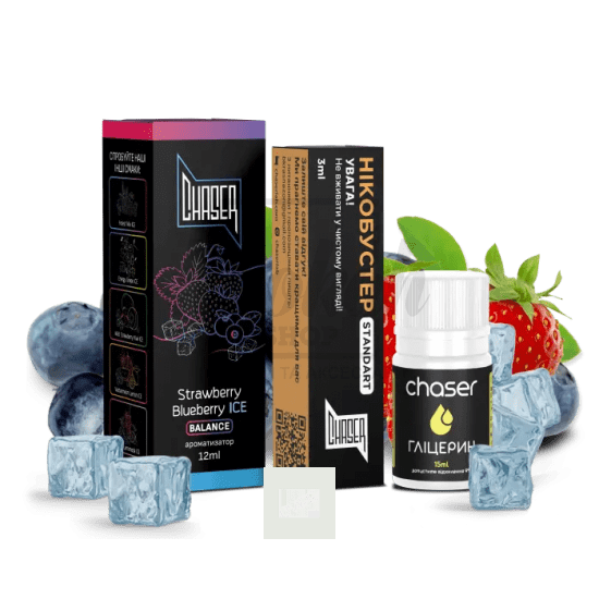 Жидкость Набор Chaser Black Strawbery Blueberry Ice (Клубника Керника Лёд) 30мл 5%