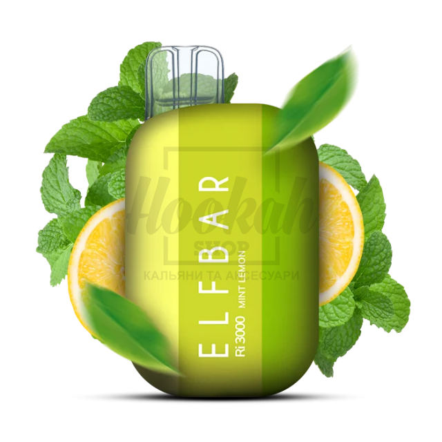 Електронна сигарета Elf Bar RI3000 Mint Lemon (М'ята Лимон) Електронна сигарета Elf Bar RI3000 Mint Lemon (М'ята Лимон)