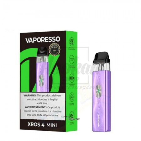 Багаторазова Pod-система Vaporesso XROS 4 Mini Ice Purple Багаторазова Pod-система Vaporesso XROS 4 Mini Ice Purple