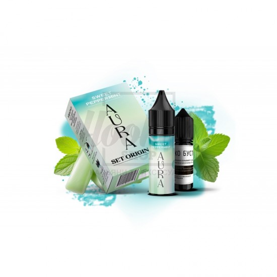 Набір Aura Set Original Sweet Peppermint (М'ята) 15ml/50mg Salt Nic 