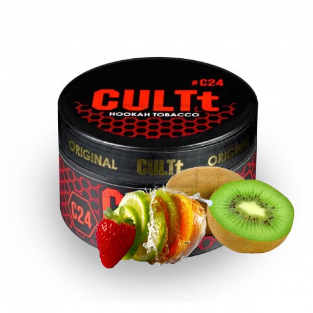 Тютюн CULT C24 Strawberry Kiwi Lime (Полуниця Ківі Лайм) 100 г Тютюн CULT C24 Strawberry Kiwi Lime (Полуниця Ківі Лайм) 100 г
