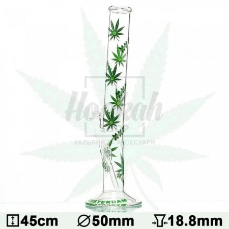 Бонг скляний Amsterdam Leaf Green XXX Бонг скляний Amsterdam Leaf Green XXX