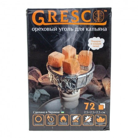 Вугілля горіхове Gresco в коробці (Греско) 1кг Вугілля горіхове Gresco в коробці (Греско) 1кг