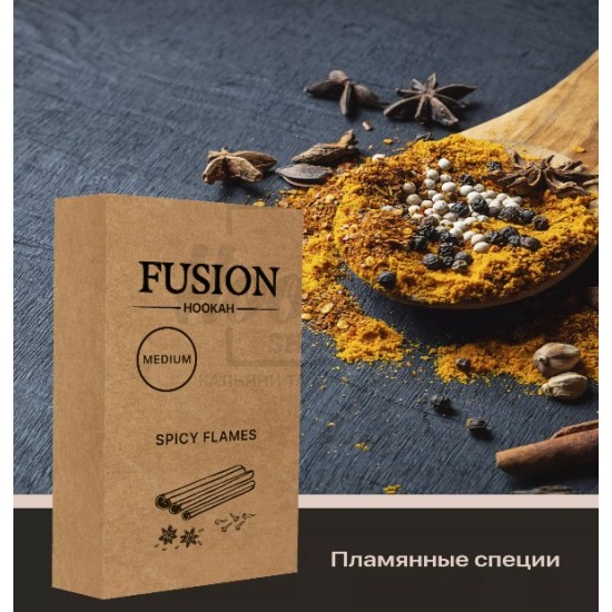 Тютюн Fusion Medium Spicy Flames (Спеції) 100 гр Тютюн Fusion Medium Spicy Flames (Спеції) 100 гр