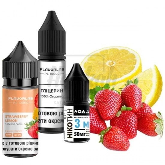 Рідина Набір Flavorlab PE 10000 Strawberry Lemon (Полуниця Лимон) 30мл 5% Рідина Набір Flavorlab PE 10000 Strawberry Lemon (Полуниця Лимон) 30мл 5%