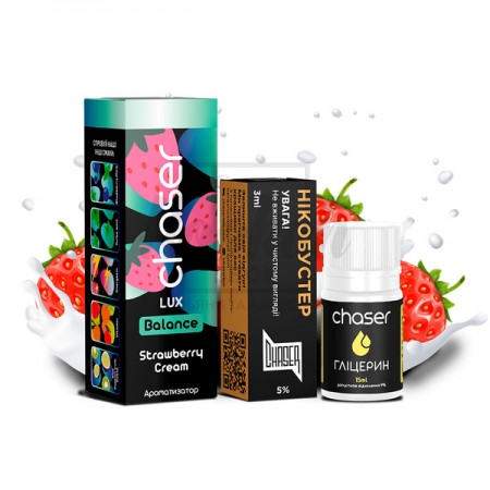 Рідина Набір Chaser Lux Strawberry Cream (Полуничний Крем) 30мл 5% Рідина Набір Chaser Lux Strawberry Cream (Полуничний Крем) 30мл 5%