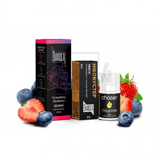 Набір Chaser Black Strawberry Blueberry (Полуниця, Чорниця) 30ml/50mg Salt Nic 