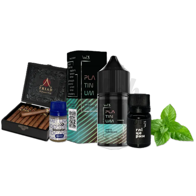 Рідина Набір WES Platinum Mint Tobacco (М'ята Тютюн) 30мл 5% Рідина Набір WES Platinum Mint Tobacco (М'ята Тютюн) 30мл 5%