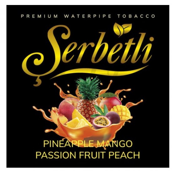 Тютюн Serbetli Mango Pineapple Passion Fruit Peach (Ананас Манго Маракуя Персик) 100гр Тютюн Serbetli Mango Pineapple Passion Fruit Peach (Ананас Манго Маракуя Персик) 100гр
