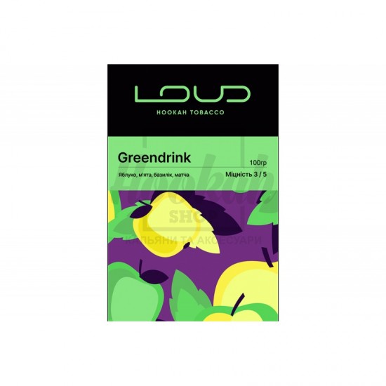  Заправка Loud Greendrink (Микс Яблока, Базилика, Мяты и Матчи) 100 g.