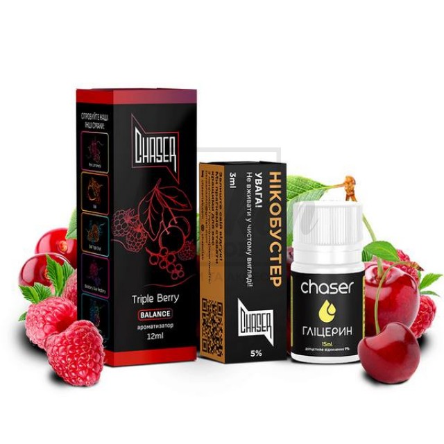 Рідина Набір Chaser Black Triple Berry (Вишня Малина Смородина) 30мл 5% Рідина Набір Chaser Black Triple Berry (Вишня Малина Смородина) 30мл 5%