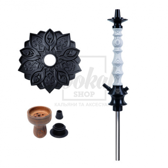 Шахта для кальяна Karma 1.2 White белая + блюдце