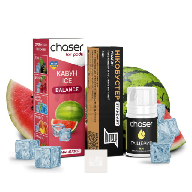 Рідина Набір Chaser Кавун Лід 30мл 5% Рідина Набір Chaser Кавун Лід 30мл 5%