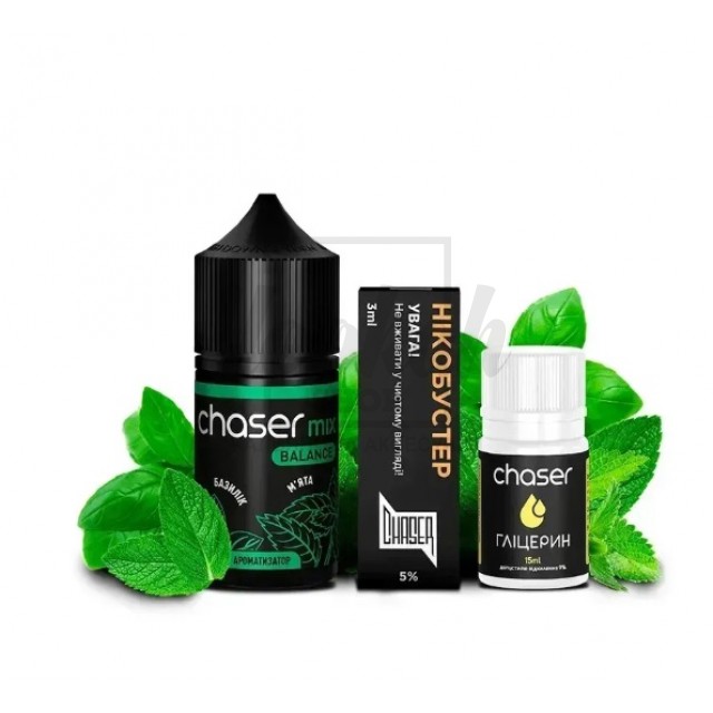 Рідина Набір Chaser М'ята Базилік 30мл 5% Рідина Набір Chaser М'ята Базилік 30мл 5%