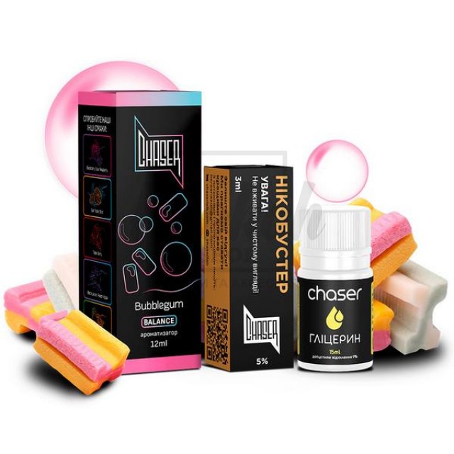 Рідина Набір Chaser Black Bubblegum (Жуйка Бабл гам) 30мл 5% Рідина Набір Chaser Black Bubblegum (Жуйка Бабл гам) 30мл 5%