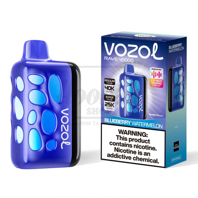 Електронна сигарета Vozol Rave 40000 Blueberry Watermelon (Чорниця Кавун)