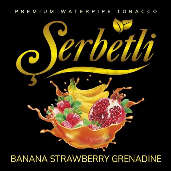 Тютюн Serbetli Banana Strawberry Grenadine (Банан Полуниця Гренадін) 100 гр Тютюн Serbetli Banana Strawberry Grenadine (Банан Полуниця Гренадін) 100 гр