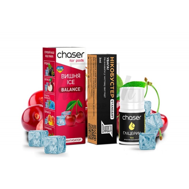 Набір Chaser For Pods Айс Вишня (Ісе Cherry) 30ml/50mg Набір Chaser For Pods Айс Вишня (Ісе Cherry) 30ml/50mg