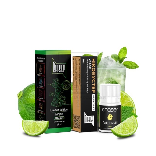 Рідина Набір Chaser Black Mojito (Мохіто) 30мл 5% Рідина Набір Chaser Black Mojito (Мохіто) 30мл 5%