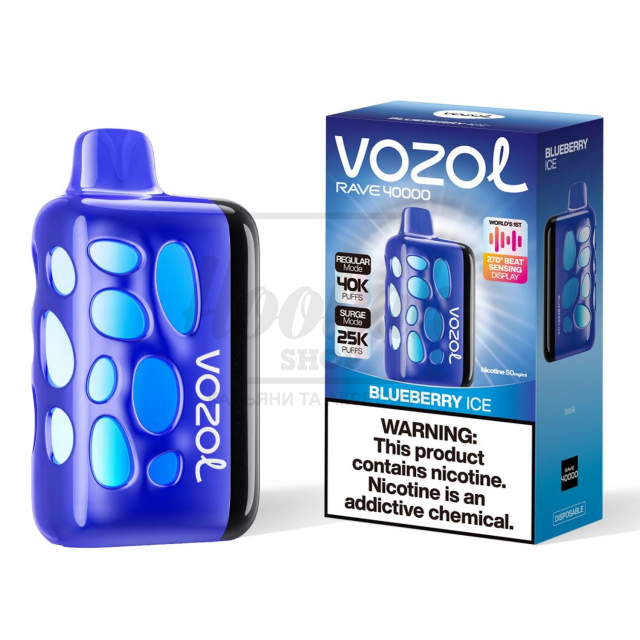 Електронна сигарета Vozol Rave 40000 Blueberry Ice (Чорниця Лід)