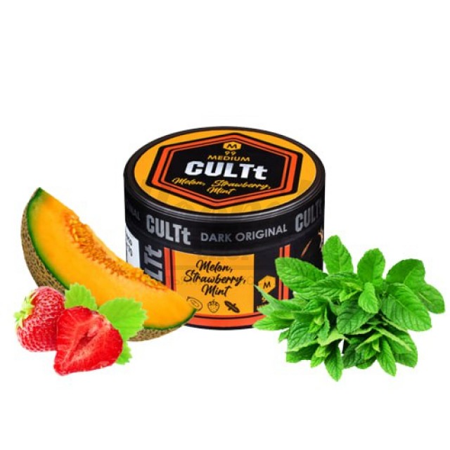 Тютюн CULT Medium M99 Melon Strawberry Mint (Диня Полуниця М'ята) 100гр Тютюн CULT Medium M99 Melon Strawberry Mint (Диня Полуниця М'ята) 100гр