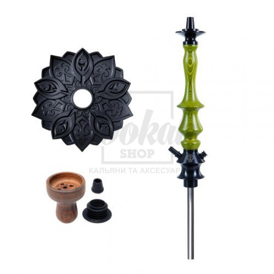 Шахта для кальяна Karma 3.2 GREEN зеленая + блюдце