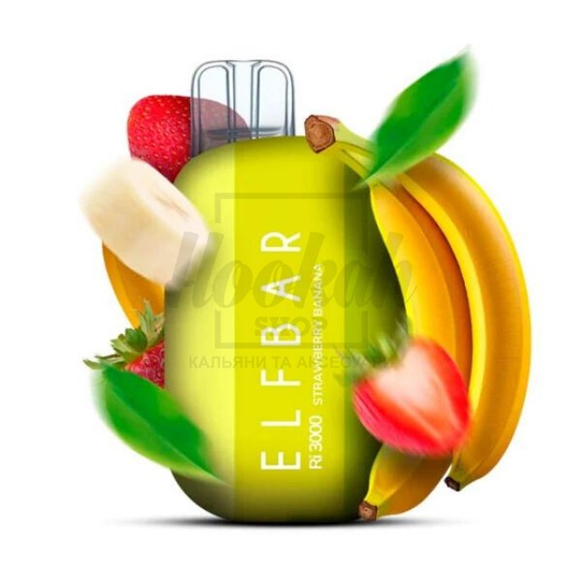 Електронна сигарета Elf Bar RI3000 Strawberry Banana (Полуниця Банан)