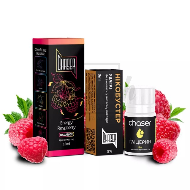Рідина Набір Chaser Black Energy Raspberry (Енергетик Малина) 30мл 5% Рідина Набір Chaser Black Energy Raspberry (Енергетик Малина) 30мл 5%
