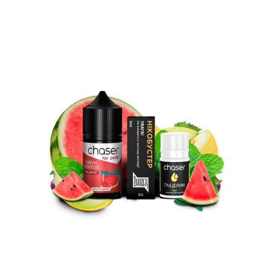Набір Chaser Кавун Ментол (Watermelon Menthol) 30ml/50mg 